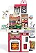 TooyBing Red Kids Play Kitchen Set Toddler Kitchen Playset with Sound Light Cooking Stove with Steam Play Sink Play Food Toy and Kitchen Accessories Kitchen Toy for Kids Girls Boys Red - Image 2