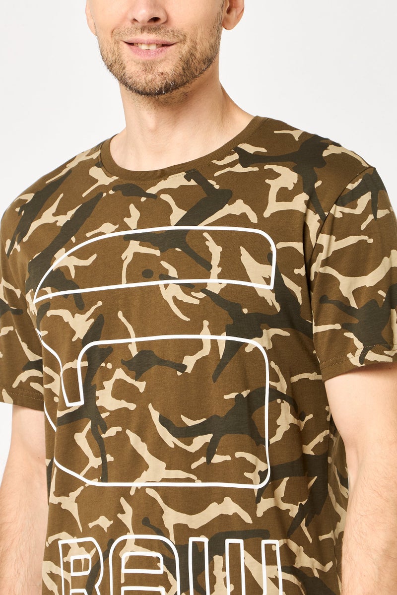 G-Star RAW Men Crew Neck Short Sleeve Camouflage T-Shirt, Multicolor - Image 3