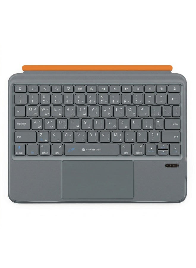 FIFTH ELEMENT SCRIPT 3-in-1 Magic Keyboard Case for iPad 11", Backlit Detachable Keyboard with Trackpad & Stand – Grey - Image 4
