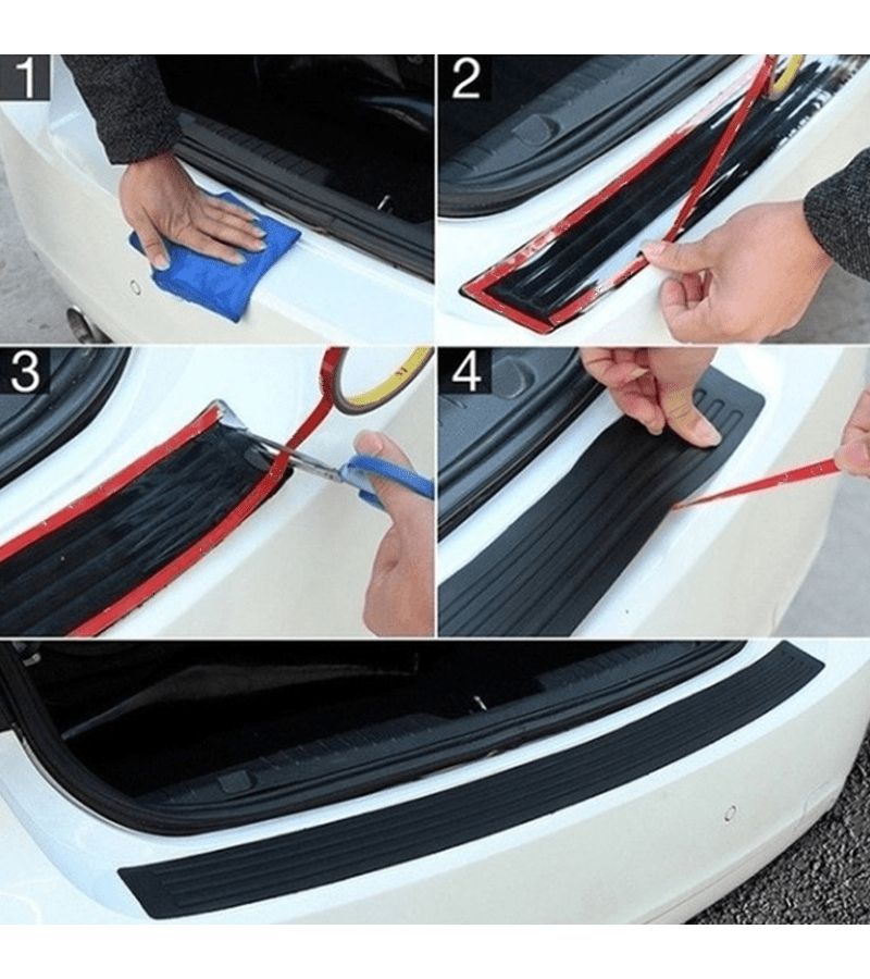 Black Car Trunk Trim Protector Stickers Bumper Pads Wear Resistant Door Sill Strips - Image 4