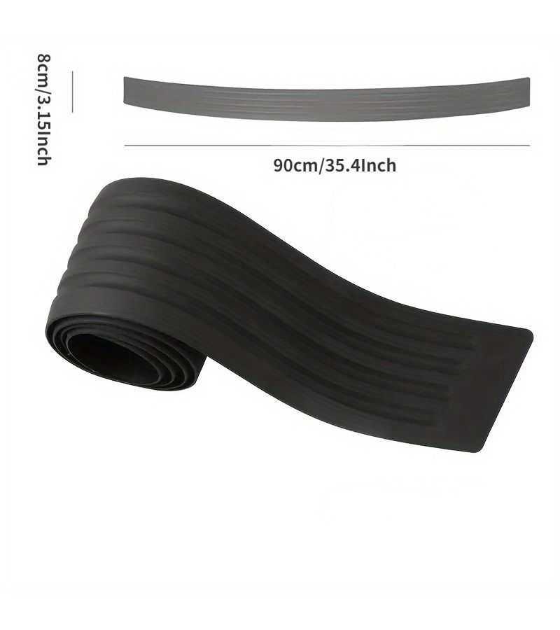 Black Car Trunk Trim Protector Stickers Bumper Pads Wear Resistant Door Sill Strips - Image 2