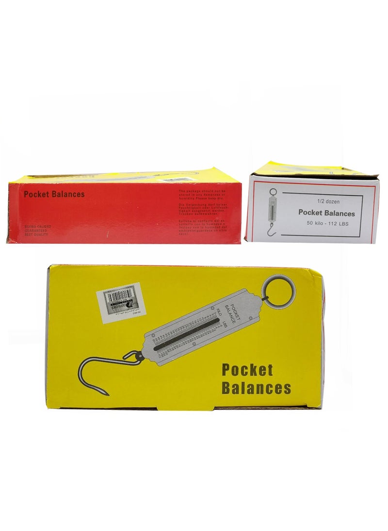 DEFAONS - DEFAONS Pocket Balance Spring Scale Portable Hanging Weighing Scale with Hook 50Kg 112LBS Capacity Dual Scale in Kg Lbs Ideal for Fishing Travel Outdoor Market Use Durable and Compact Design - Image 1