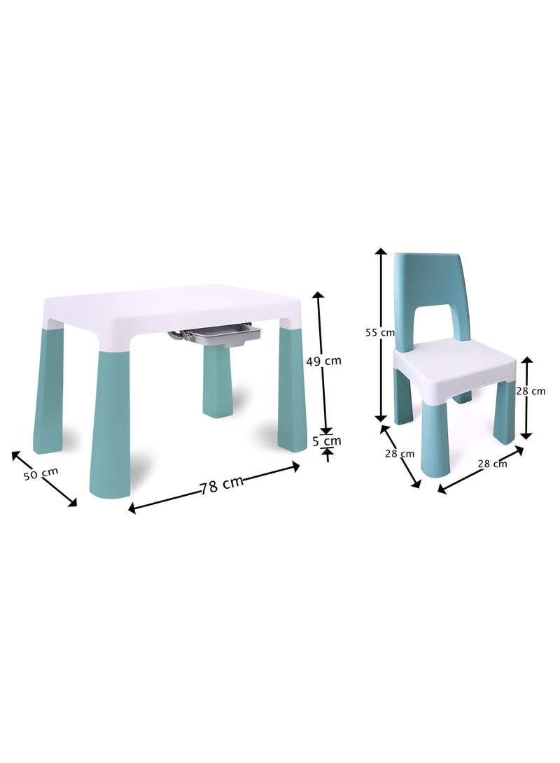 Home Elements HOP - Home Elements Kids Multi Functional Learning Study Table and 2 Chair Set with Storage Drawers - Image 3
