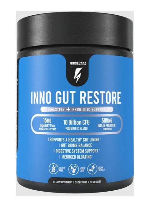 Inno Gut Restore Digestive and Probiotic Support,10 Billion CFU - 60 Capsules