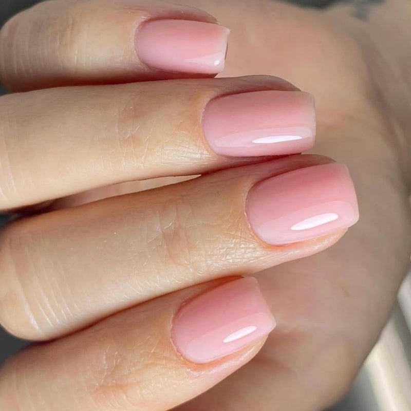 Pink French Tip Press On Nails Square Coffin Almond Artificial Glue On Designs - Image 2