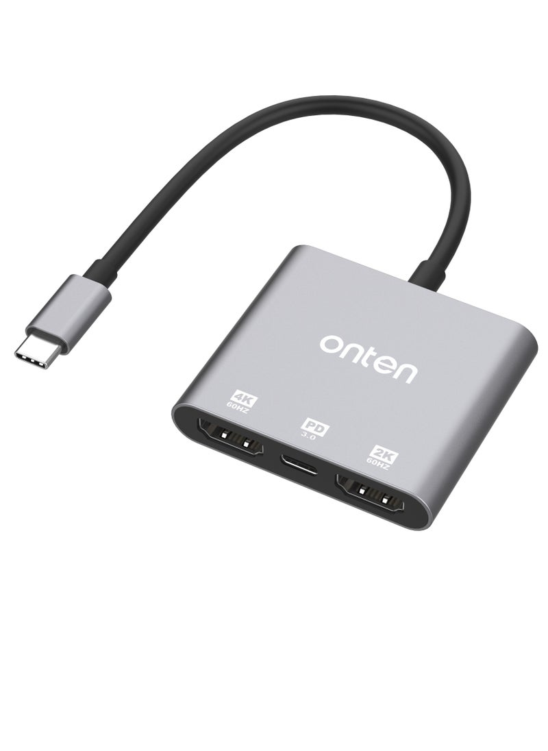 أونتن - محول 3 في 1 USB-C إلى HDMI x 2 مع PD 3.0 OTN-9175S - Image 1