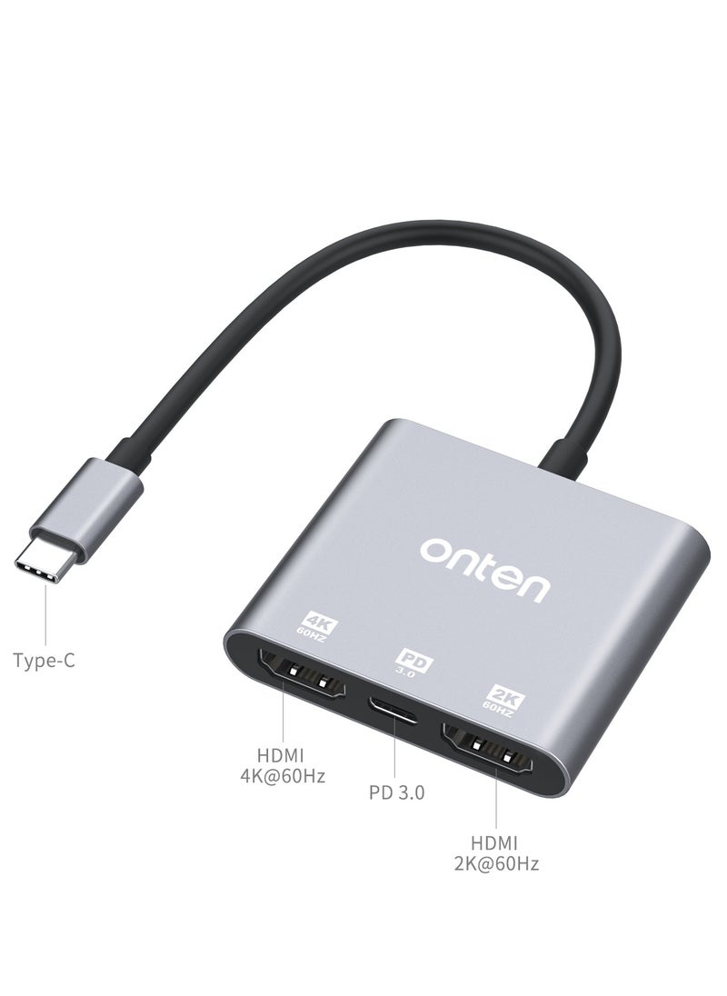 أونتن - محول 3 في 1 USB-C إلى HDMI x 2 مع PD 3.0 OTN-9175S - Image 1