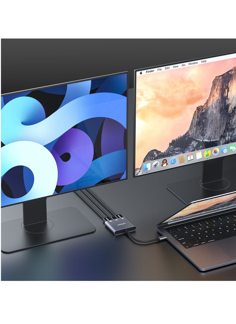 أونتن - محول 3 في 1 USB-C إلى HDMI x 2 مع PD 3.0 OTN-9175S - Image 1