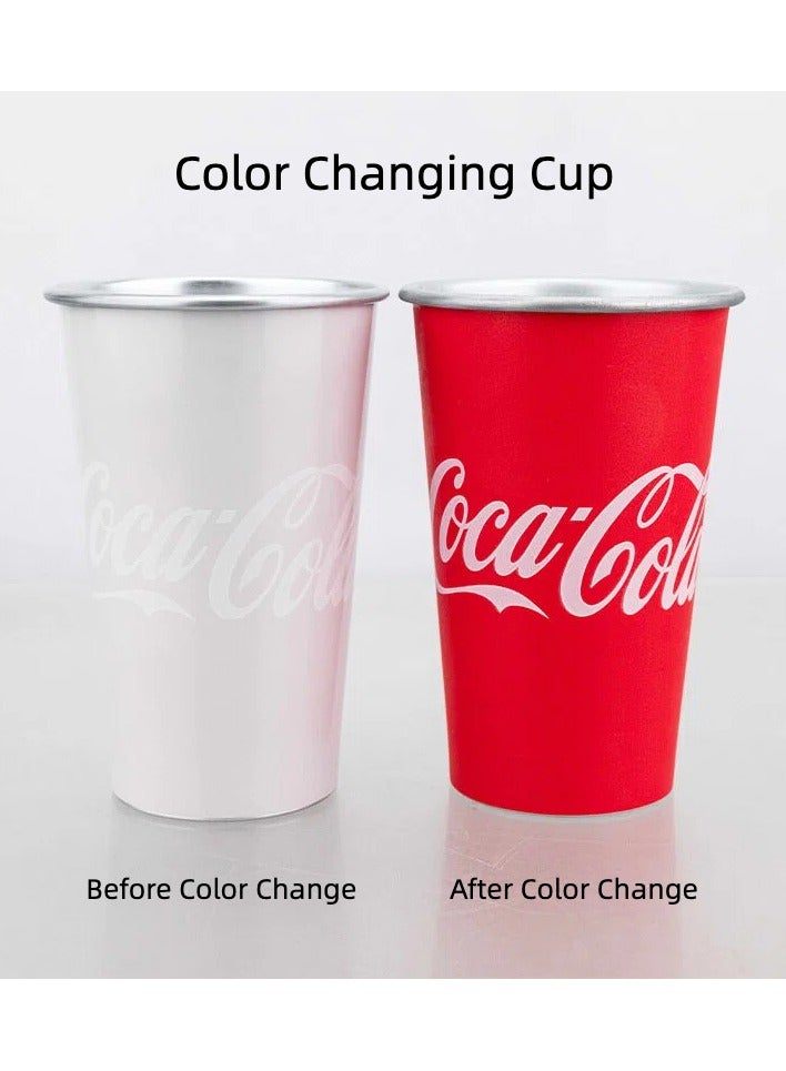 Coca-Cola Cold Water Color Changing Tumbler Cup Cool Red Party Drink Cup For Kids And Teens 450ML - Image 1