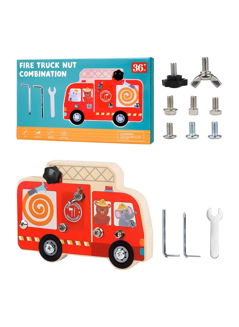 SYOSI Montessori Screw Driver Board for Kids, Screwdriver Board Kids Wooden Toys, Fine Motor Skills Toys, Sensory STEM Wooden Tool Set Screwdriver, Preschool Educational Learning Toys for Kids Boys Girls - Image 2