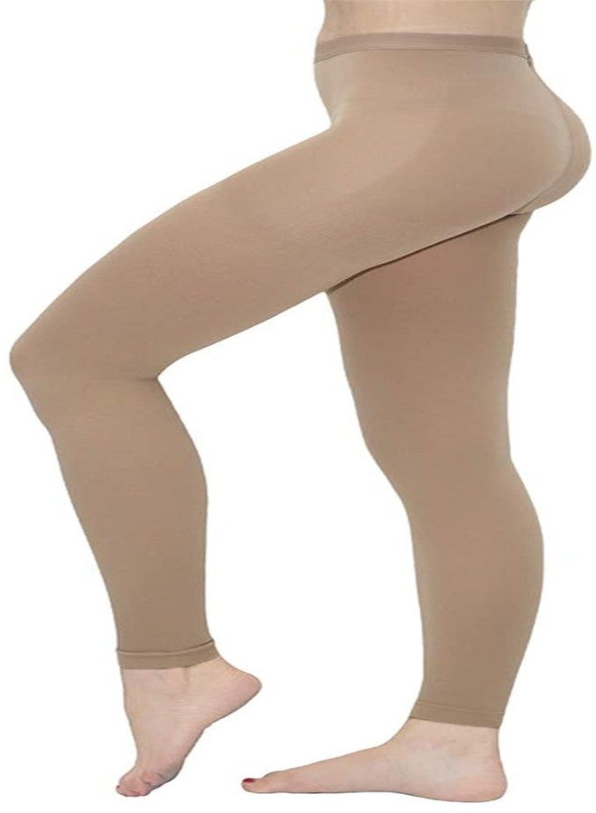 Terramed Just Think Comfort Advanced Graduated Compression Leggings Women | 20-30 mmHg Footless Microfiber Leggings Tights (Beige, X-Large), Beige, XL - Image 2