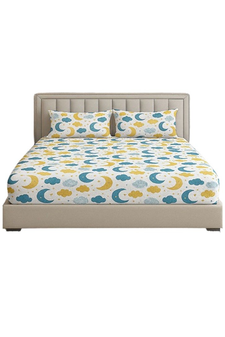 سنوز طقم ملاية سرير باستيك قطعتين، ملايه مقاس فردي + كيس وسادة إضافي، تصميم دريمي - Image 1