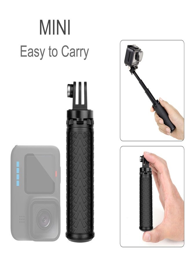 GEPULY Mini Hand Tripod for GoPro Hero 13 12 11 10 9 8 7 6 5 4 3, Session, Fusion, Max, Insta360, DJI, Akaso, Phone - Use it as a Selfie Stick Monopod, Strap, Travel Tripod - Image 3