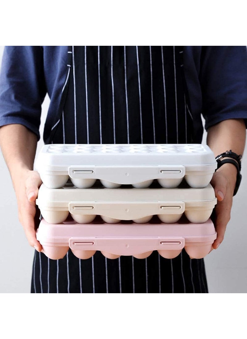 Elpenor ELPENOR Egg Storage Box 18 Grids Egg Holder for Refrigerator Stackable Plastic Egg Tray Holder Fridge Egg Dispenser Clear Egg Storage Box Egg Container with Lid for Refrigerator MULTI COLOR  - Image 4