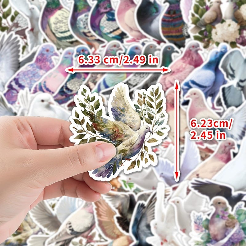 AUCEKO 50 PCS Stickers for Pigeon,Animal Pigeon Stickers,Teens Boys and Girls Sticker Pack Vinyl Skateboard Guitar Door Laptop Luggage Car Bike Water Bottle Birthday Party Supplies Stickers - Image 3