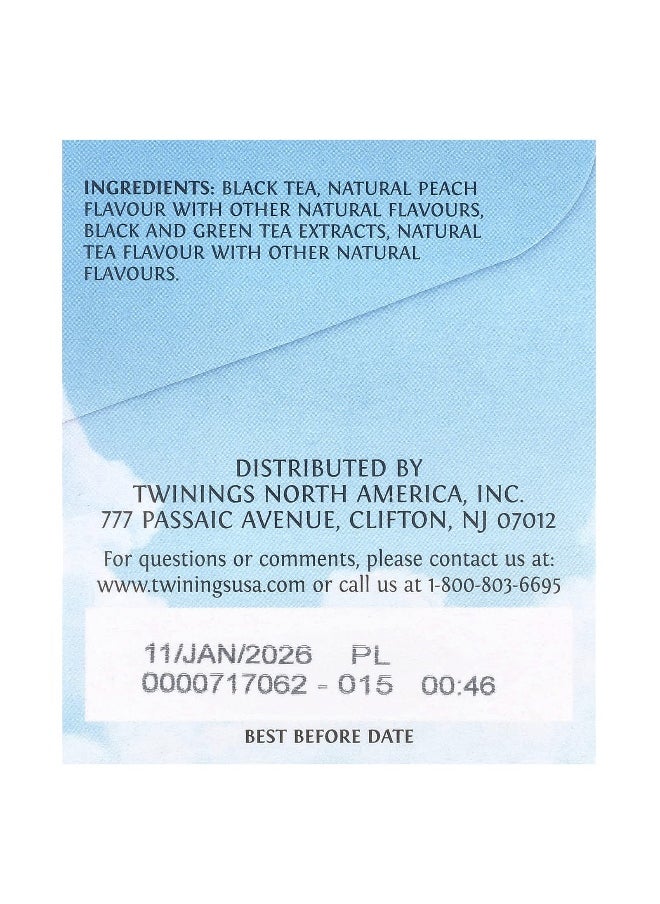 Twining's Twinings, Cold Brewed Iced Tea, Black Tea, Unsweetened, Peach, 20 Single Serve Tea Bags, 1.41 oz (40 g)  - Image 2