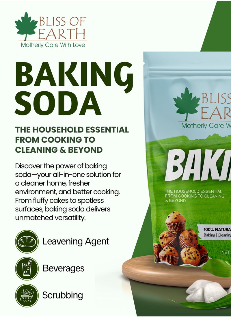 BLISS OF EARTH Baking Soda For Food and Cleaning Purpose 2.5kg Sodium Bicarbonate for Baking Cleaning and Deodorizing Food Grade Non GMO Eco Friendly  - Image 2