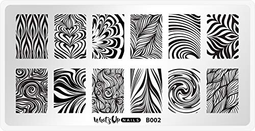 Whats Up Nails - B002 Water Marble to Perfection Stamping Plate for Nail Art Design - Image 1