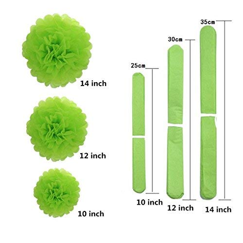 SUSIFT Paper Pom Poms - 15 pcs of 10, 12, 14 Inch - Paper Flowers - Perfect for Wedding Decor - Birthday Celebration - Wedding Party and Outdoor Decoration - Image 2