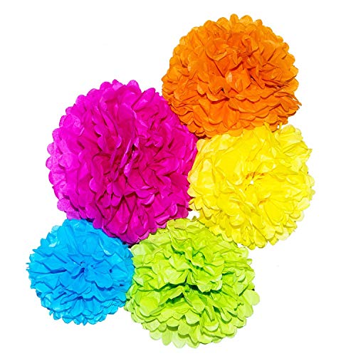 SUSIFT Paper Pom Poms - 15 pcs of 10, 12, 14 Inch - Paper Flowers - Perfect for Wedding Decor - Birthday Celebration - Wedding Party and Outdoor Decoration - Image 1