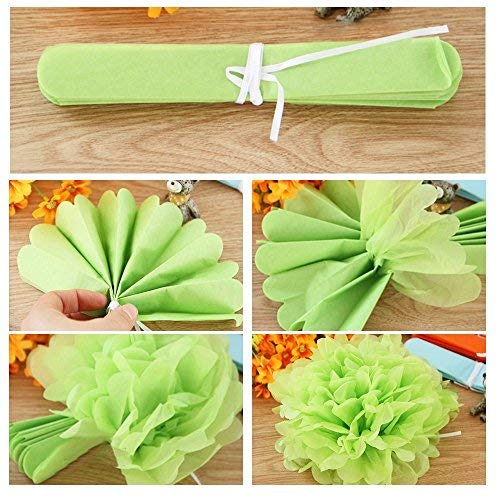 SUSIFT Paper Pom Poms - 15 pcs of 10, 12, 14 Inch - Paper Flowers - Perfect for Wedding Decor - Birthday Celebration - Wedding Party and Outdoor Decoration - Image 3