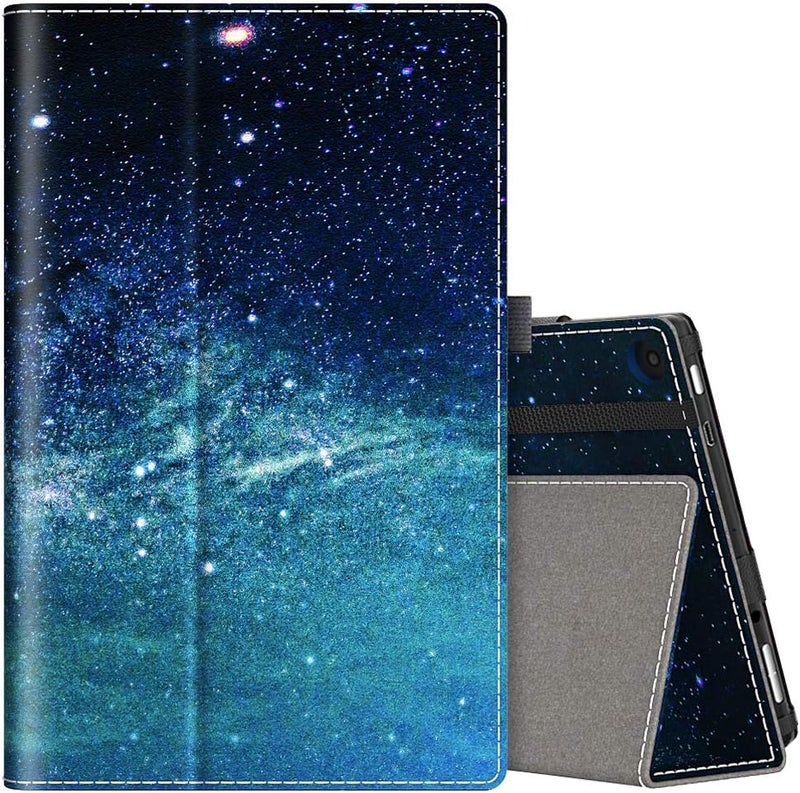 VORI Folio Case for Amazon Fire HD 8 Tablet (8th/7th/6th Generation, 2018/2017/2016 Release), Slim Premium PU Leather Stand Protective Cover with Auto Wake/Sleep, Galaxy - Image 1