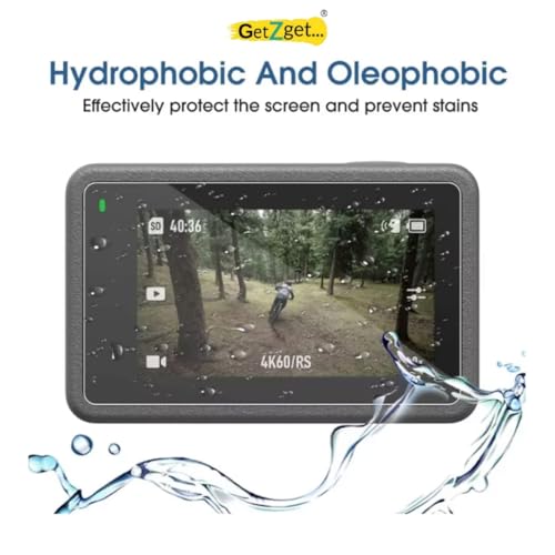 GetZget® Tempered Glass Compatible with Dji Action 5 Pro Camera Screen scratch Protector Glass Accessories 9H Hardness, Anti Glare HD- 2D Curved edge(3 Pcs Set) - Image 3
