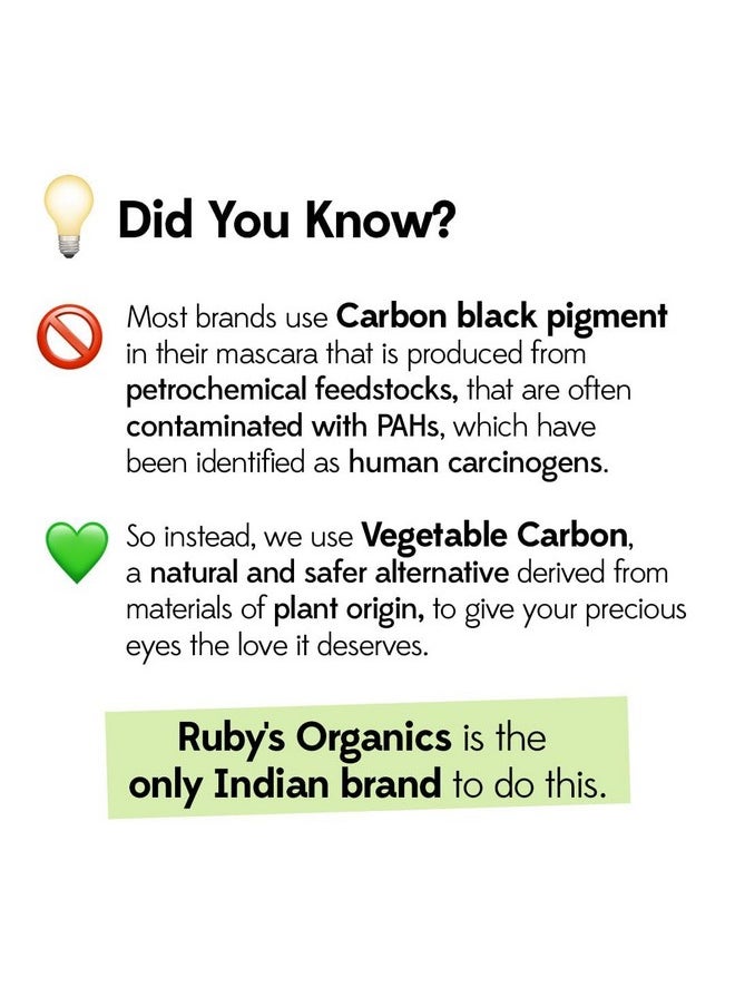 Ruby's Organics Mascara Black - Natural, Non-Toxic, Long-Lasting, Waterproof, Full-Lift, Eye Makeup, Safe And Non-Irritating Formula For Sensitive Eyes, Cruelty-Free, Paraben Free - Black, 6.5Ml  - Image 3
