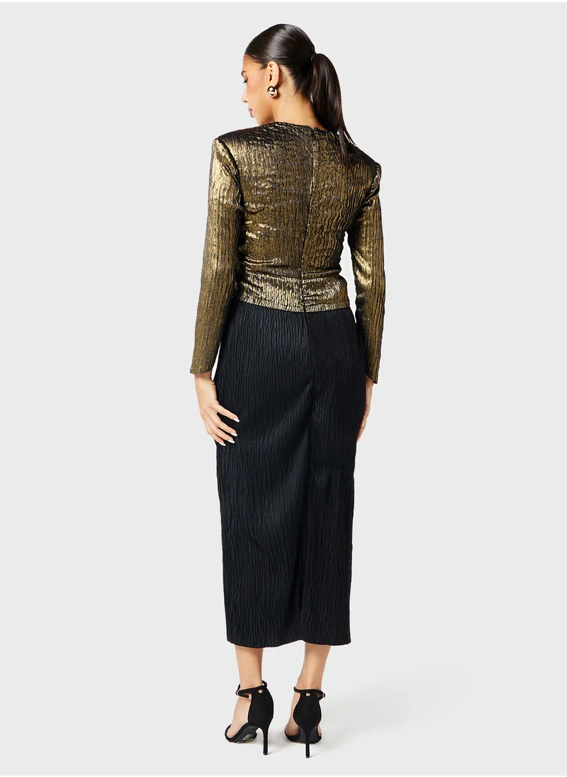 ثريدز باي اجوني Waist Cutout Pleated Skirt Dress