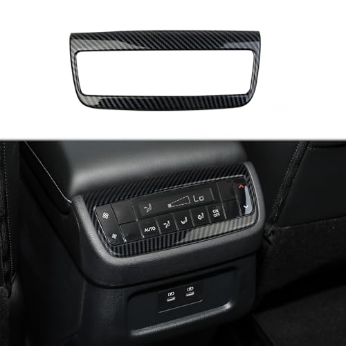 Fewshaw Carbon Fiber Rear Air Vent Armrestbox AC Outlet Adjustment Panel Cover Trim for 2022-2025 Nissan Pathfinder - Image 1