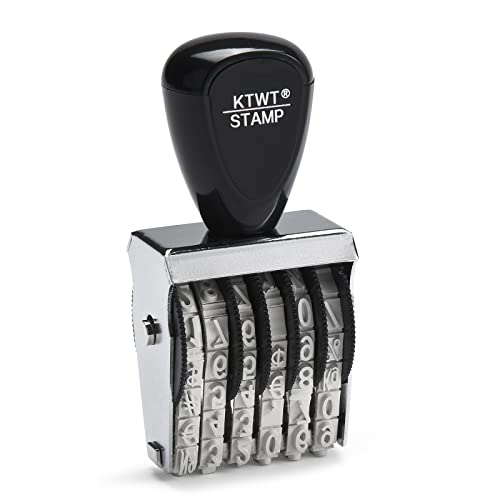 KTWT 6 Digits Rubber Number Stamp, Date Stamp, Office Stamp, Rotating Stamp, Office Business Stamps - Image 1