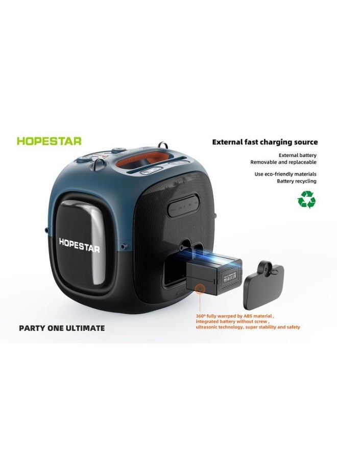 HOPESTAR HOPE STAR PARTY ONE ULTIMATE 240W Wireless Speaker | With 2 Wireless Microphones | RGB Lights | Deep Bass | Portable Bluetooth Speaker for Outdoor Events - Image 3