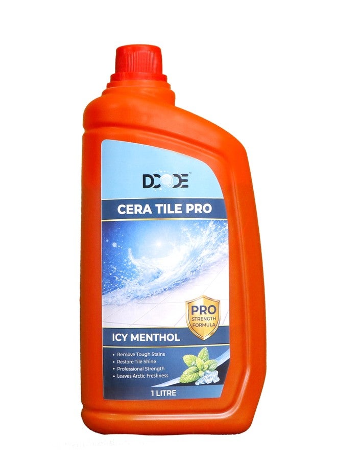 DCODE Cera Tile Pro Tile Cleaner 1 Litre, Removes Cement, Hard Water & Yellow Stains, Bathroom Floor & Kitchen Tile Cleaner, Restores Shine & Removes Limescale, Icy Menthol - Image 1