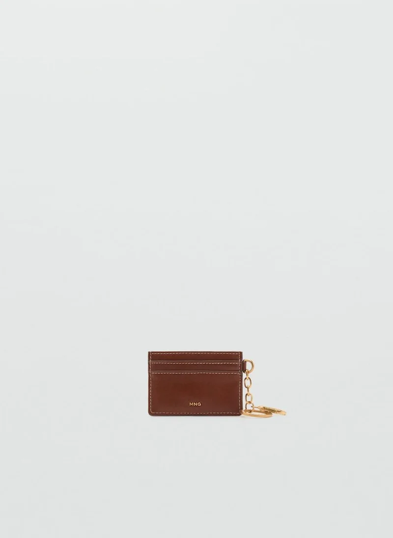 مانجو Leather-Effect Card Holder With Studs