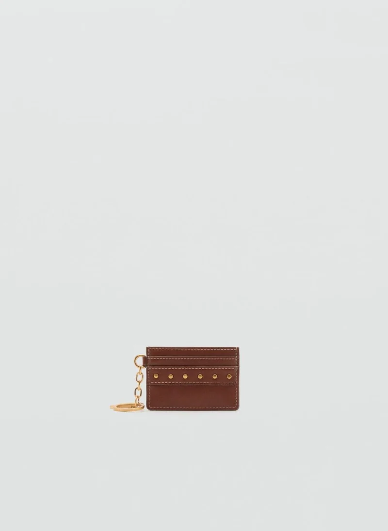 مانجو Leather-Effect Card Holder With Studs
