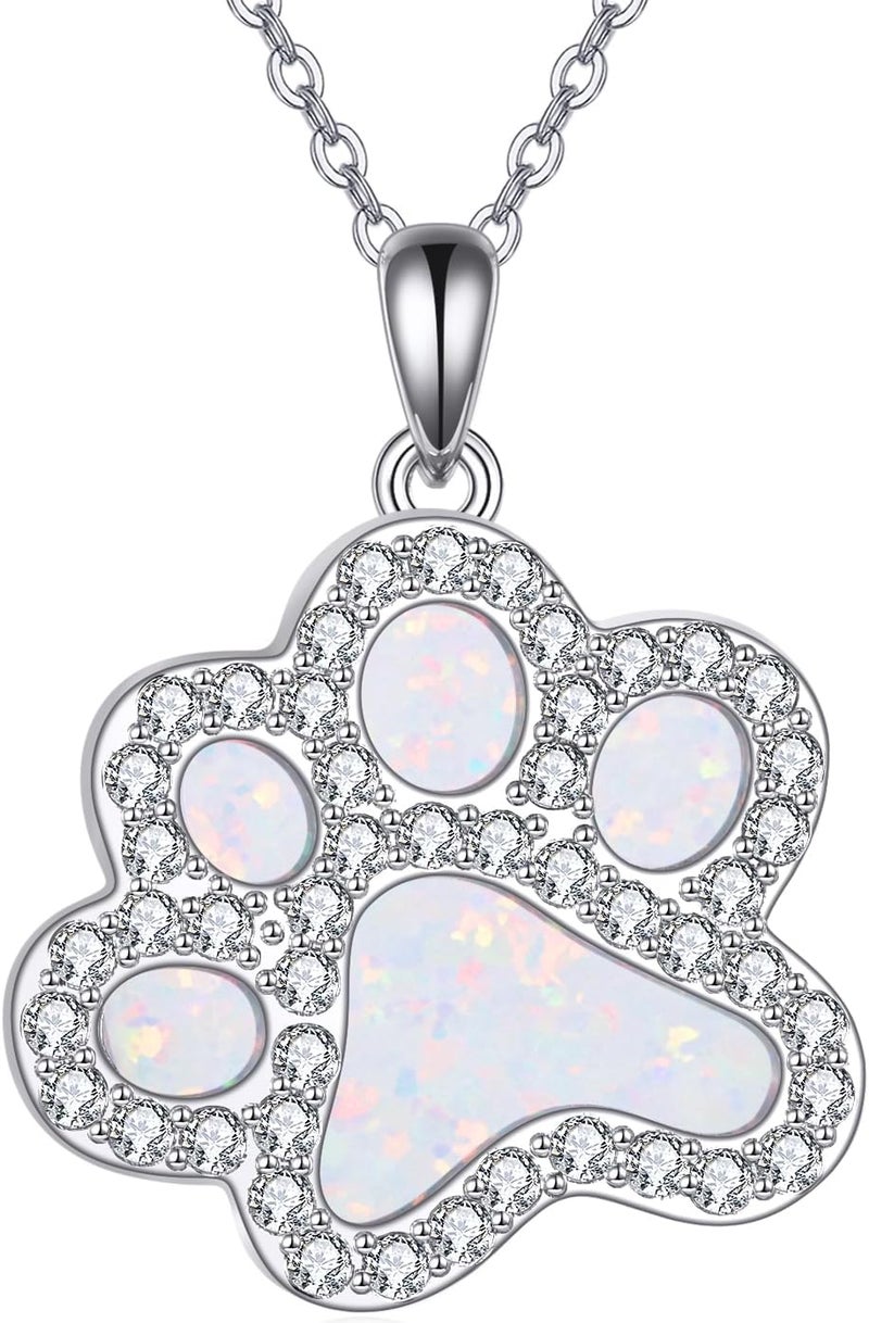 ONEFINITY Store Paw Print Necklace 925 Sterling Silver Cat Dog Paw Pendant Jewelry for Women Pet Lover Gifts - Image 1
