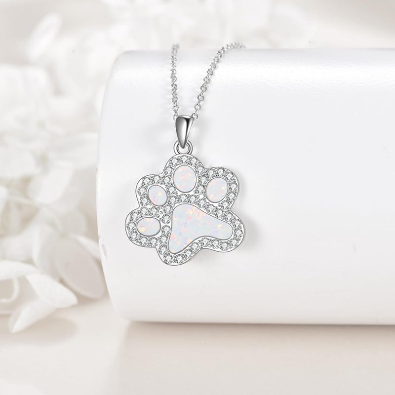 ONEFINITY Store Paw Print Necklace 925 Sterling Silver Cat Dog Paw Pendant Jewelry for Women Pet Lover Gifts - Image 3
