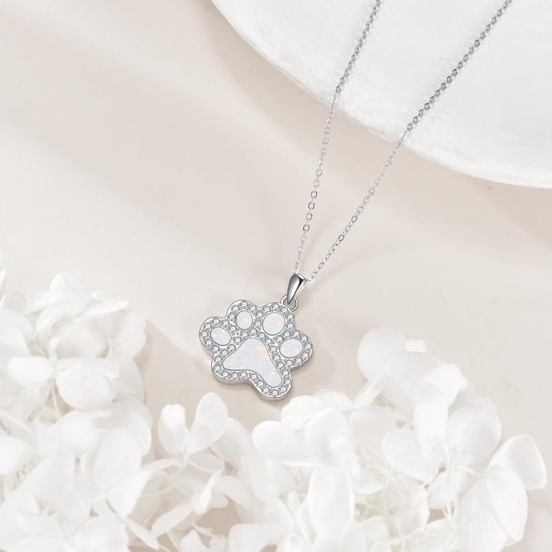 ONEFINITY Store Paw Print Necklace 925 Sterling Silver Cat Dog Paw Pendant Jewelry for Women Pet Lover Gifts - Image 2