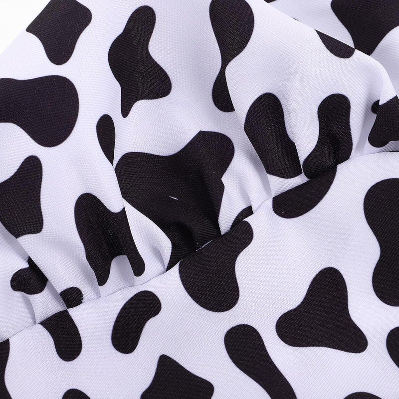 Chef Mushroom Hat Cow Print Kitchen Cooking Cap Food Service Headwear for Adults and Party Baking Uniform Multi - Image 3
