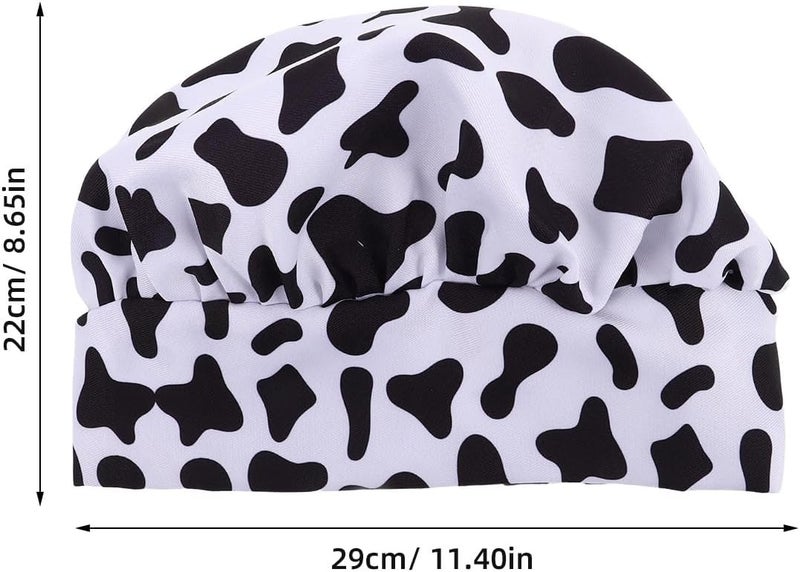 Chef Mushroom Hat Cow Print Kitchen Cooking Cap Food Service Headwear for Adults and Party Baking Uniform Multi - Image 2