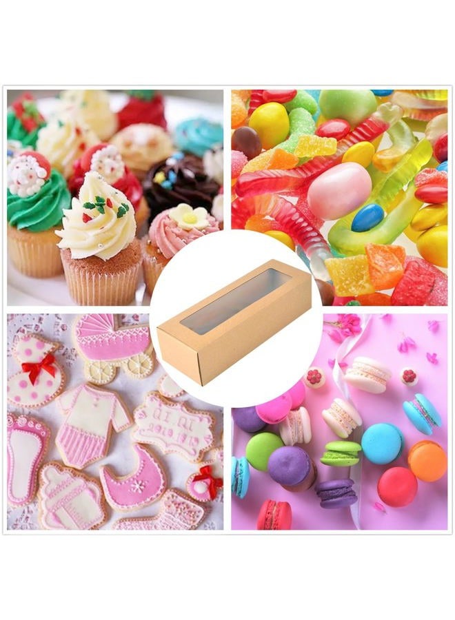 GUIFIER 30 Pack Kraft Macaron Boxes with Window, Small Macaron Containers for 5 to 7 Macarons, Bakery Packaging Box, Cookie Boxes, Pastry Boxes for Gift Giving Truffles Desserts Muffins Cupcake(Brown) - Image 4