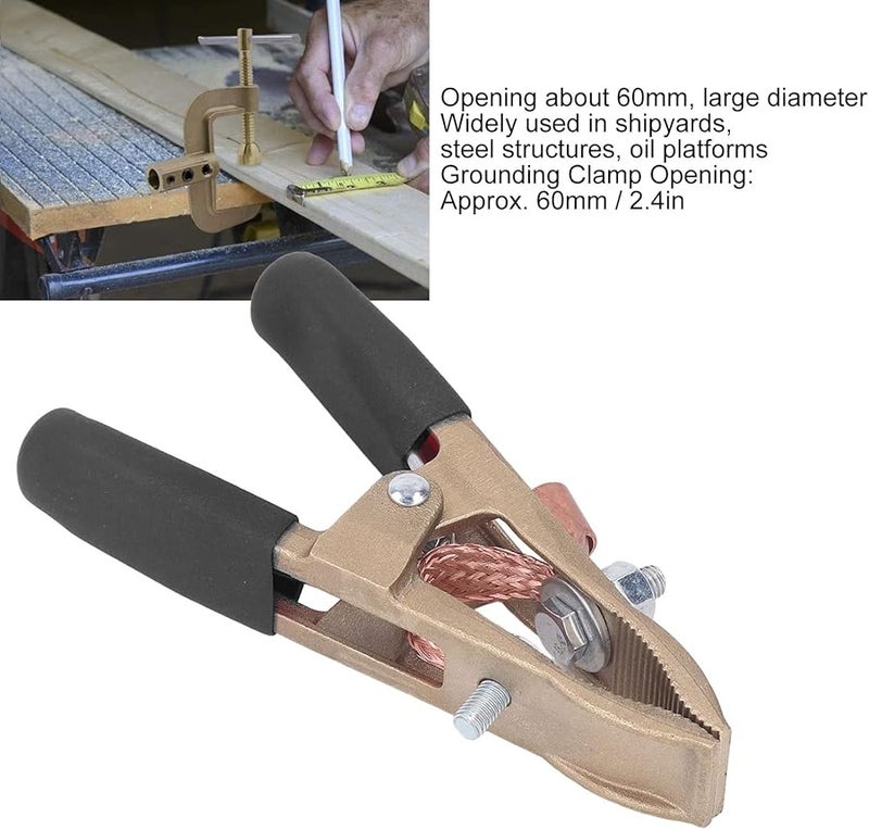 ملقط الأرض للحام ذو الغطاء الأسود من النحاس 500 أمبير لمصنع نقل الطاقة - Image 5