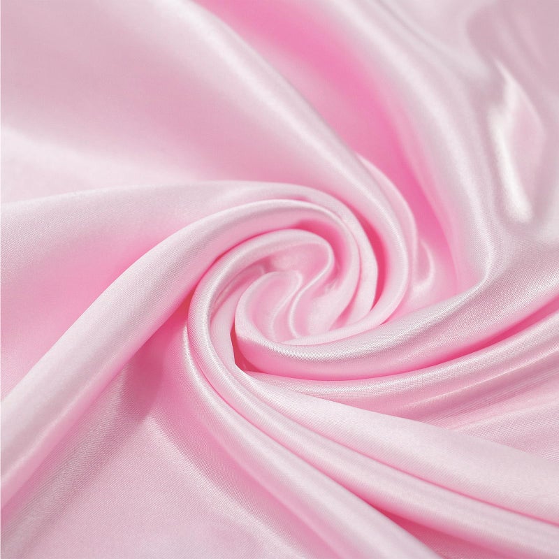vimate Pink Silk Scarf, Ladies 35'' Square Satin Soild Silk Hairband Scarf for Head Wrap Sleeping at Night (Style 39-Pink) - Image 2