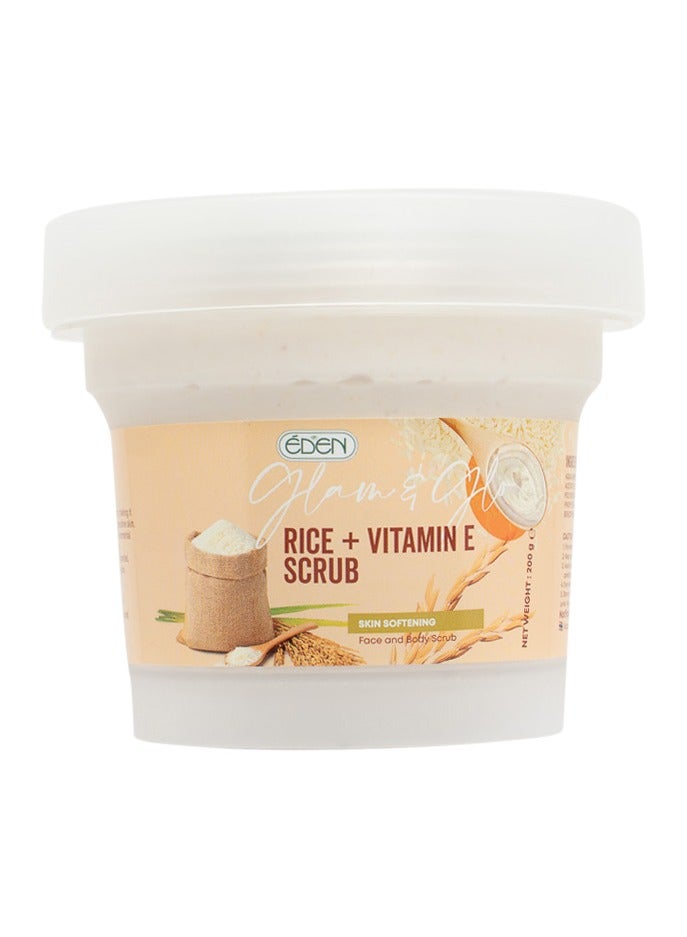 Eden Glam & Glow Rice + Vitamin E Scrub 200g