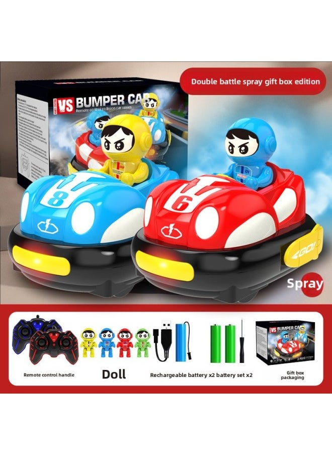 Generic Bumper Car Remote Control Car Toy Boy Car Double Battle Parent-child Kids Racing Drift Off-road Electric-Color:One-click Spray [two-player Battle Version] Fun Competition [eggboy Racer Remote Control Car] Gift Box  - Image 1