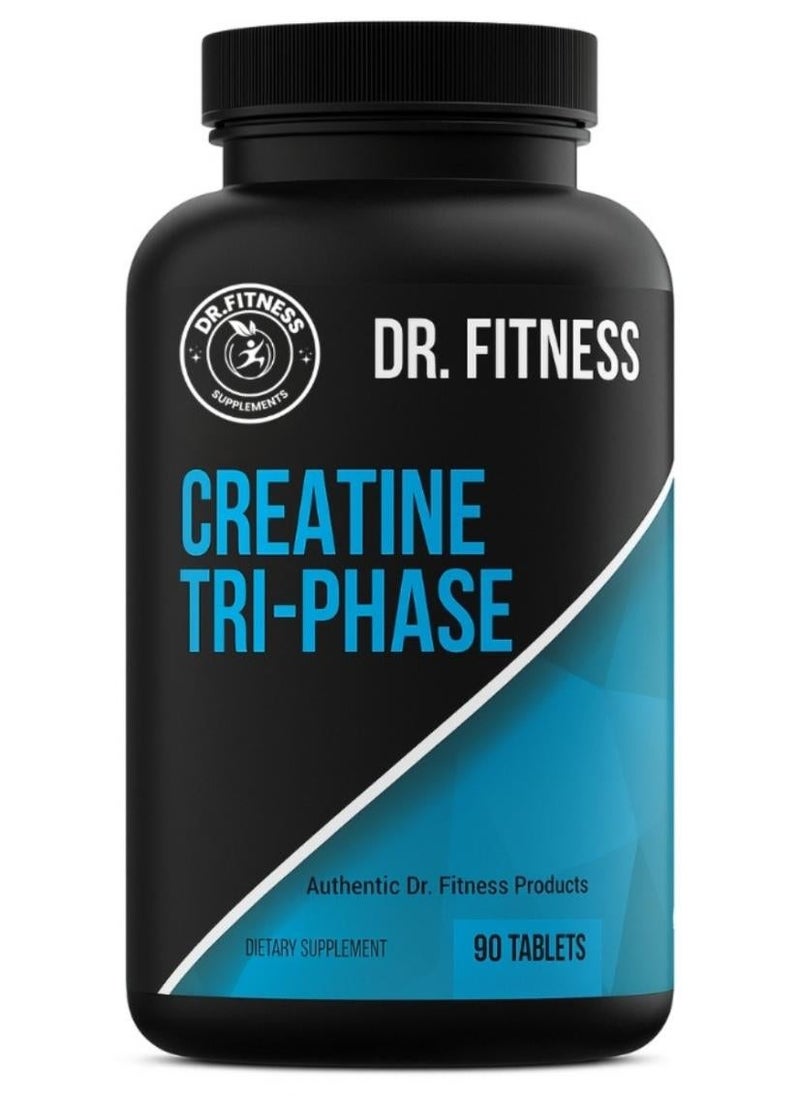 DR.FITNESS Creatine Dietary Supplement Tri Phase Monohydrate 90 Tablets  | Muscle Growth Support for Optimal Performance & Creatine Dietary Supplement Monohydrate Powder Net WT 10.6 Oz 300g - Unflavour Bundle - Image 2