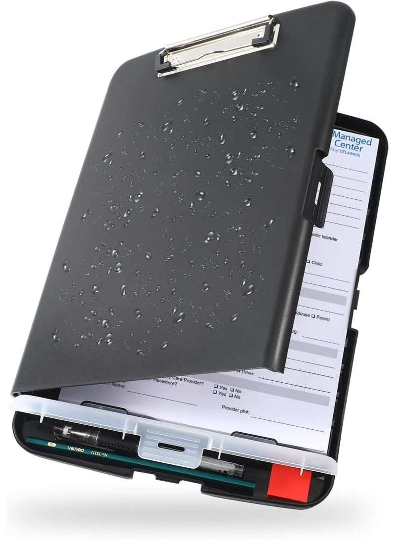 Side-Opening Storage Clipboard, Heavy Duty Plastic Clip Board with Low Profile Clip & Pen Holder, Large Capacity Document Organizer for Office Nursing Work - Image 5