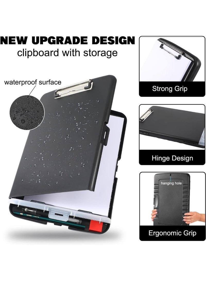 Side-Opening Storage Clipboard, Heavy Duty Plastic Clip Board with Low Profile Clip & Pen Holder, Large Capacity Document Organizer for Office Nursing Work - Image 4