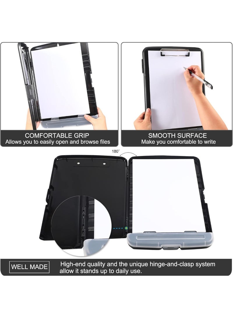 Side-Opening Storage Clipboard, Heavy Duty Plastic Clip Board with Low Profile Clip & Pen Holder, Large Capacity Document Organizer for Office Nursing Work - Image 3
