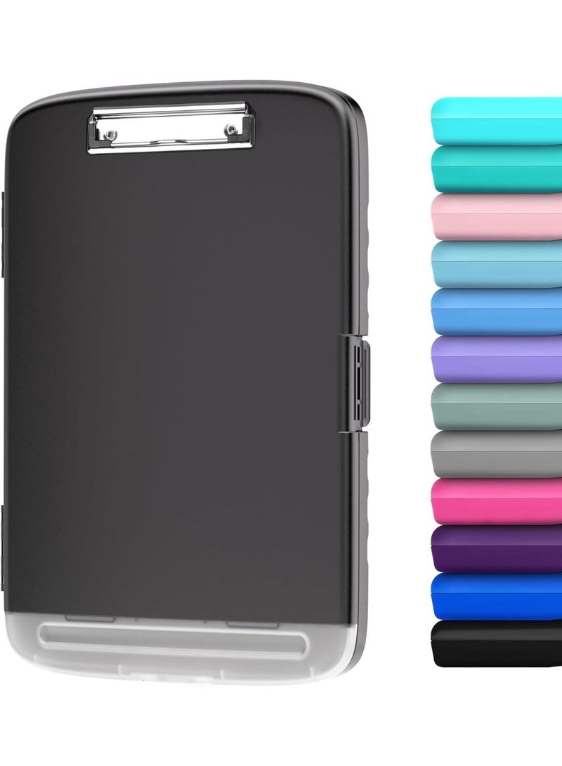 Side-Opening Storage Clipboard, Heavy Duty Plastic Clip Board with Low Profile Clip & Pen Holder, Large Capacity Document Organizer for Office Nursing Work - Image 1